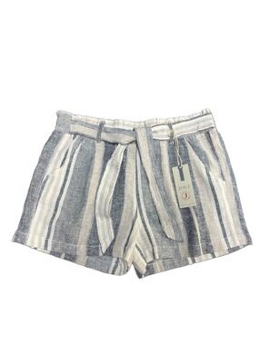 Jolt High Waist Gray and Off White Soft Linen Rayon Blend Shorts Womens size Med